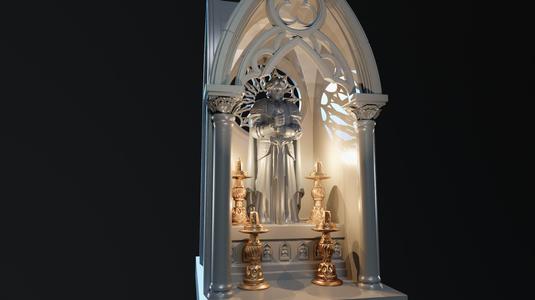 Gothic Knight Shrine Book Nook