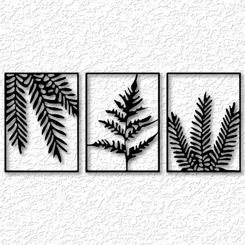 3 Piece Fern wall art plants wall decor pack 2d art