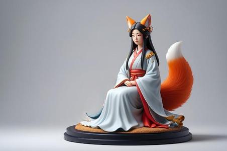 1506 COLORFUL Fox Spirit Woman in Pu Song Ling Style, magic, dragon, fantasy, wood, gnome, gorgon, warrior, wild, fox, monster, cat, dog, fair, witch, werewolf, horror, beast, gothic, troll