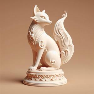 526 Fox Spirit Woman in Pu Song Ling Style, statue, 3d print, magic, collectible, creature, dinosaur, sculpture, poodle, bear, troll, monkey, witch, club, werewolf, dachshund, pug, serpent