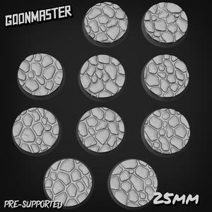CobbleStone Bases / Toppers 25mm Round x 10