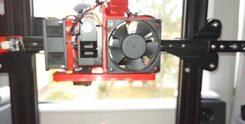 Karetka dla alu ekstrudera ender 3 pod wentylatory 6025