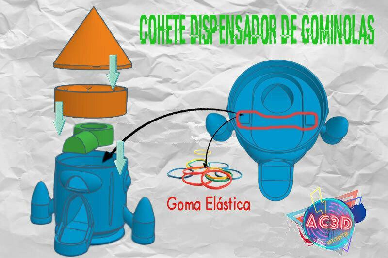 Rocket dispenser easy to print