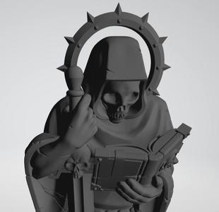 Alternative pedestal with Hooded statue