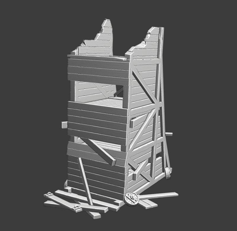 Destroyed Medieval Siegetower