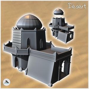 Desert oriental building with large terrace and roof dome (15) - Medieval Gothic Feudal Old Archaic Saga 28mm 15mm RPG