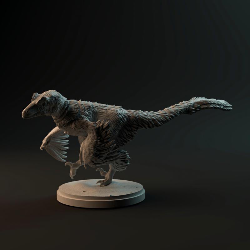 Deinonychus turning 1-35 scale pre-supported dinosaur