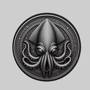 Squid Animal Head Squid Animal Medallion for CNC Router Laser & 3D Printer