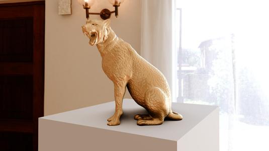 cheetah sitting and roaring stl