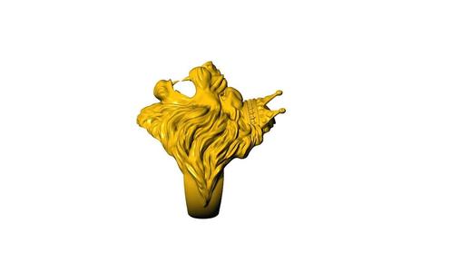 lion ring with crown