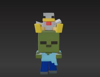Chicken Jockey - Minecraft - Zombie Rider - 3d Print