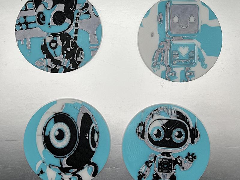 Cute Robot Coaster Set