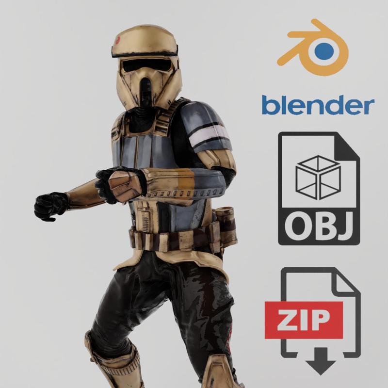 Shoretrooper Starwars Lowpoly Textured
