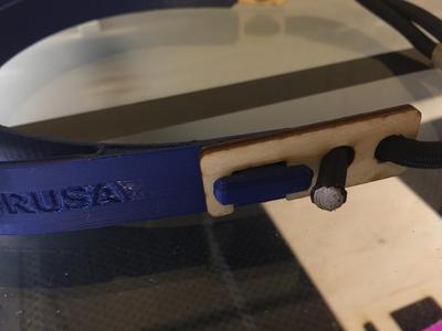 Clip for using ¼" / 5mm elastic cord with Prusa Face Shield