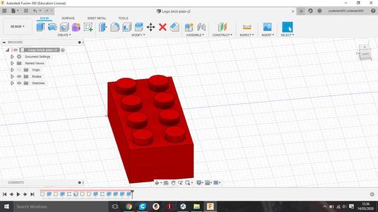Easy print lego brick