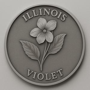 illinois state flower violet coin token wall art