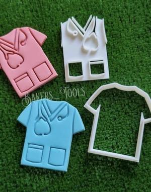 Doctor Shirt | Nurse, Medical Student, Physician stethoscope, Care Worker Cookie Cutters and Embossers, Cake and Fondant Decorates