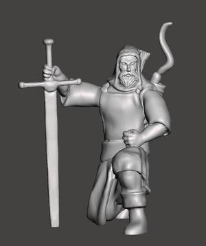 Kneeling Ranger with Two-Handed Sword