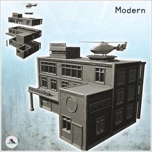 Modern hospital with mortuary and helicopter on roof (8) - Cold Era Modern Warfare Conflict World War 3 RPG  Post-apo