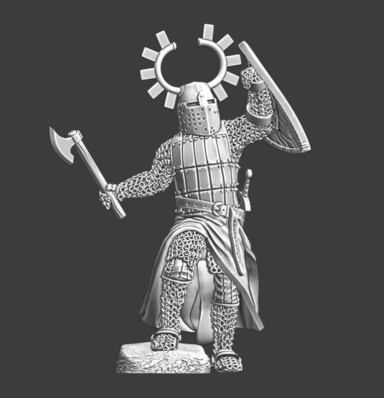 Medieval Teutonic Master - Axe and shield
