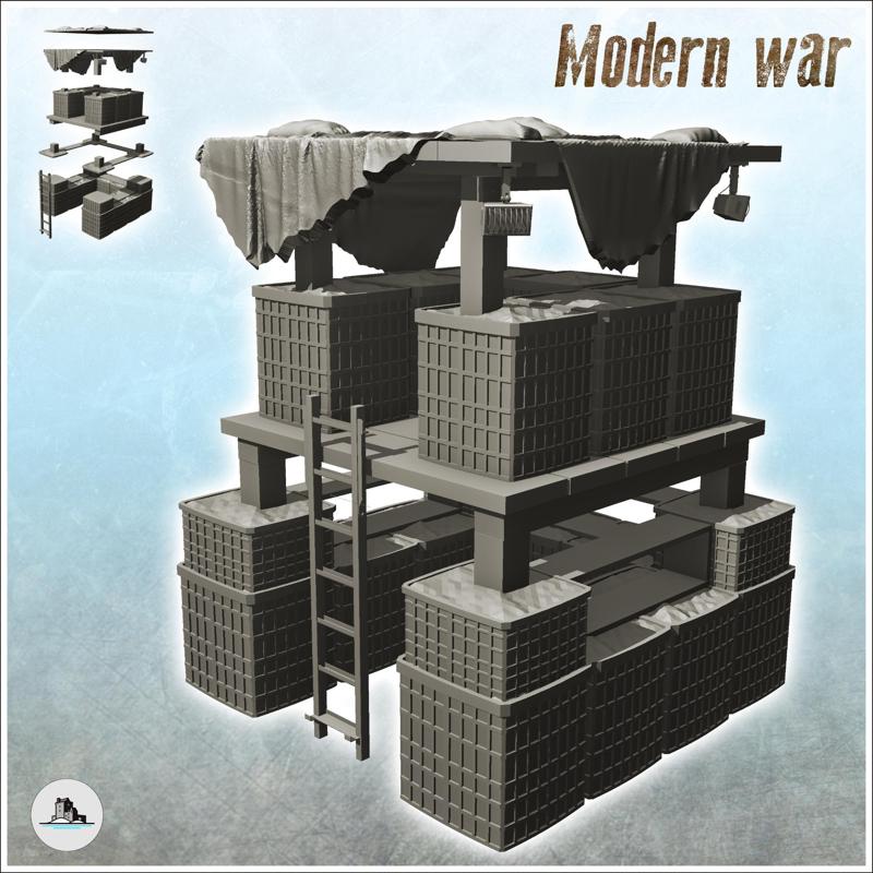 Modern fortified firing post with access ladder (2) - Cold Era Modern Warfare Conflict World War 3 RPG Afghanistan Iraq