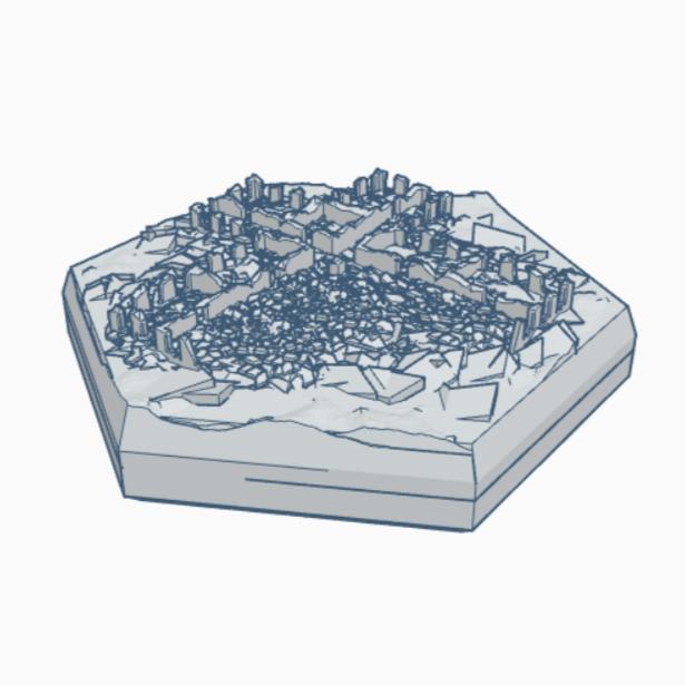 Modern Destroyed Hospital Hex Map Scale HMSMD011