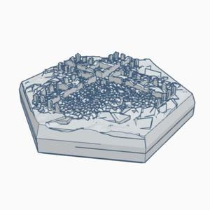 Modern Destroyed Hospital Hex Map Scale HMSMD011
