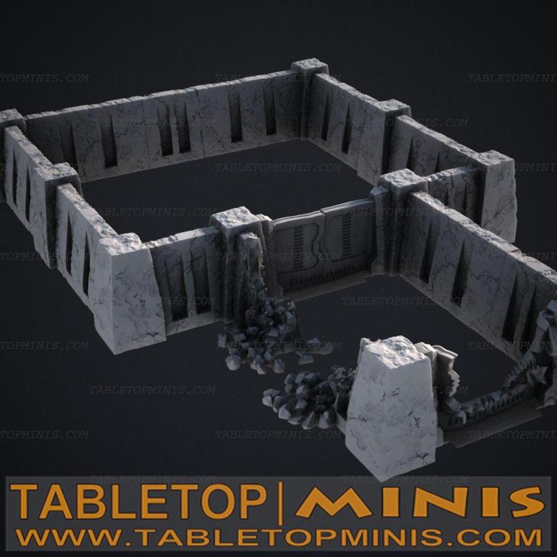 Modular Damaged Concrete Walls