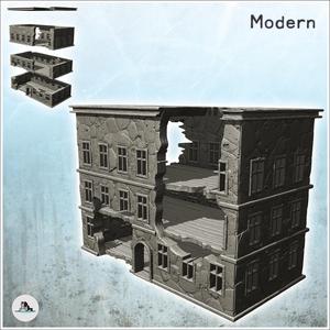 Modern ruined building with two floors and flat roof (5) - Cold Era Modern Warfare Conflict World War 3 RPG  Post-apo