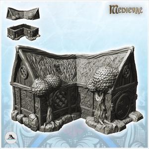 Medieval house with thatched roof and round door (25) - Medieval Gothic Feudal Old Archaic Saga 28mm 15mm