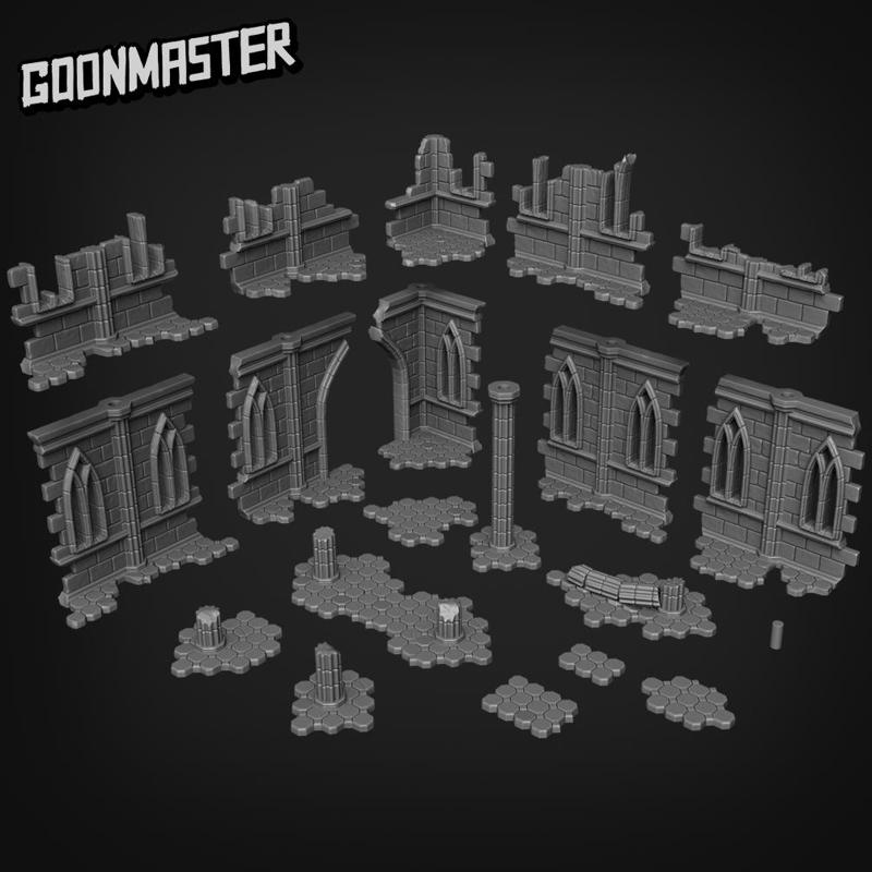 Modular Gothic Ruins Scatter Terrain Set