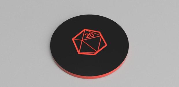 D20 THEMED DICE TRAY, 7 POCKETS
