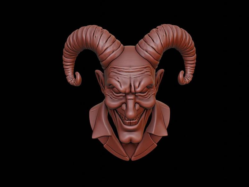 Horned Jester Beast Bust