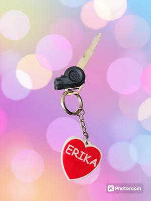 Erika and Isabella Heart Keychain