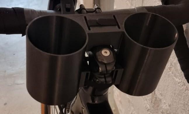 Double Snack/Bottleholder for Bike handlebar stem