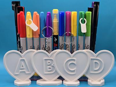 A B C D Alphabet Heart Coloring