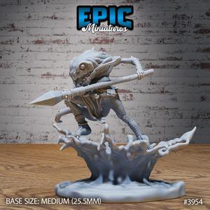 Dark Fish Folk Attacking ‧ DnD Miniature ‧ Tabletop Miniatures ‧ Gaming Monster ‧ 3D Model ‧ RPG ‧ DnDminis ‧ STL FILE