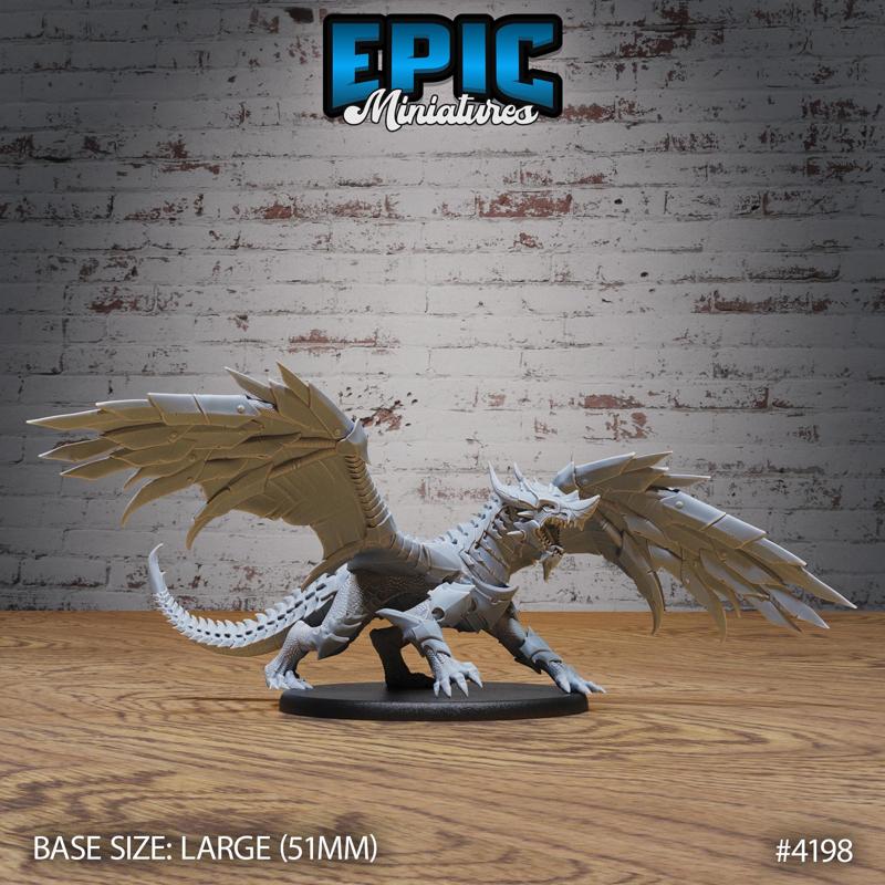 Armored Dragon Attacking ‧ DnD Miniature ‧ Tabletop Miniatures ‧ Gaming Monster ‧ 3D Model ‧ RPG ‧ DnDminis ‧ STL FILE