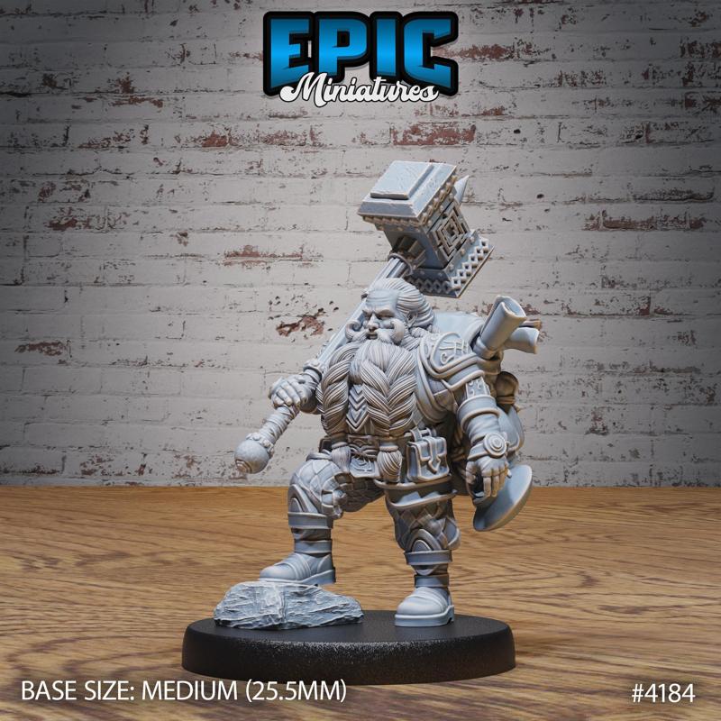 Dwarf Traveler ‧ DnD Miniature ‧ Tabletop Miniatures ‧ Gaming Monster ‧ 3D Model ‧ RPG ‧ DnDminis ‧ STL FILE