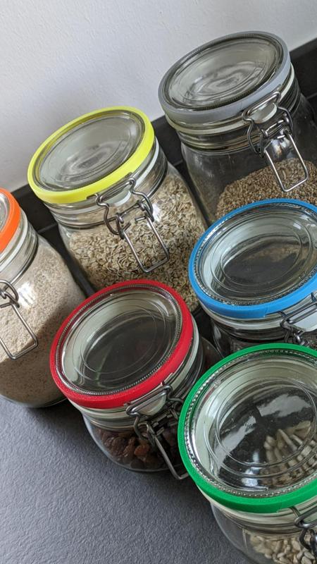 Ikea Korken Mason Jar - color coded rings