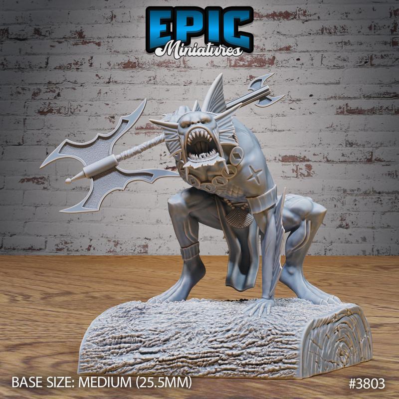 Jungle River Fish Folk Roar ‧ DnD Miniature ‧ Tabletop Miniatures ‧ Gaming Monster ‧ 3D Model ‧ RPG ‧ DnDminis ‧ STL FILE