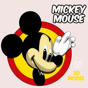 mickey mouse 3d model wall relief