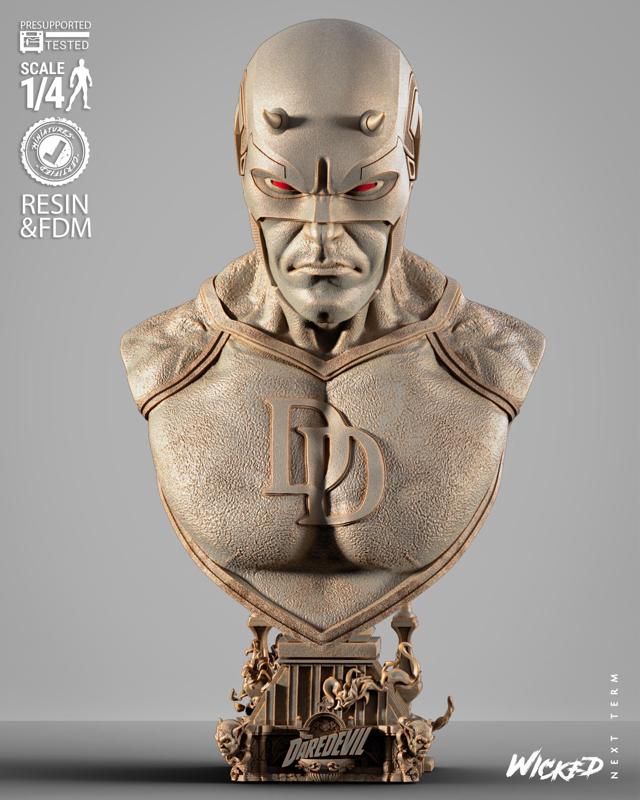 WICKED MARVEL DAREDEVIL PORTRAIT BUST: TESTED AND READY FOR 3D PRINTING