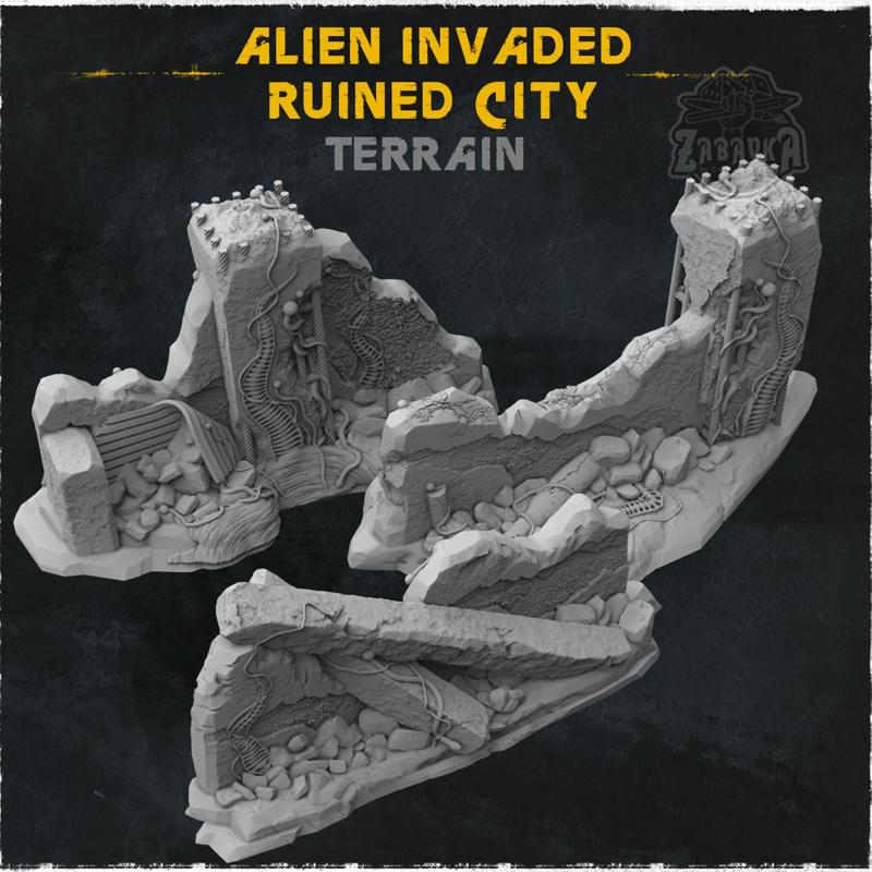 Alien Invaded Ruined City - Terrain (June Release)