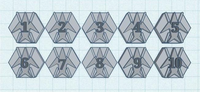 Starfinder Starship initiative  tracking hex tokens