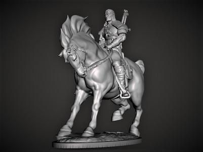 Geralt of Rivia the Witcher on Horseback
