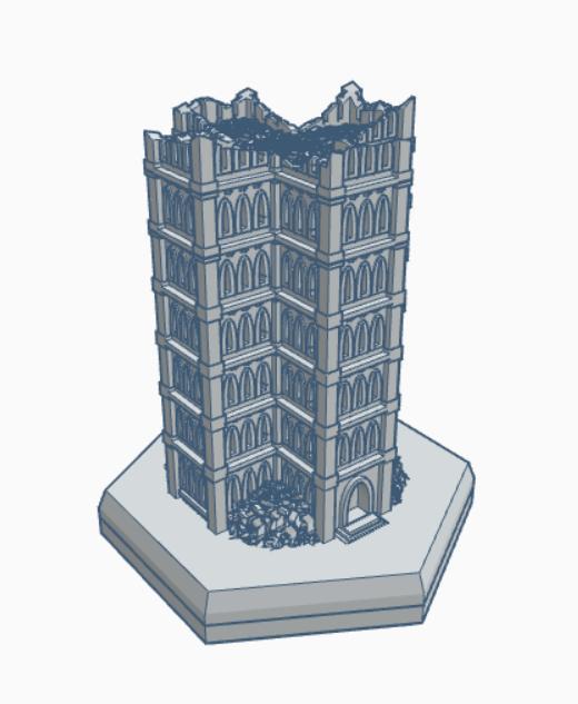 Gothic Ruined Building 27 Hex Map Scale HMSGR027