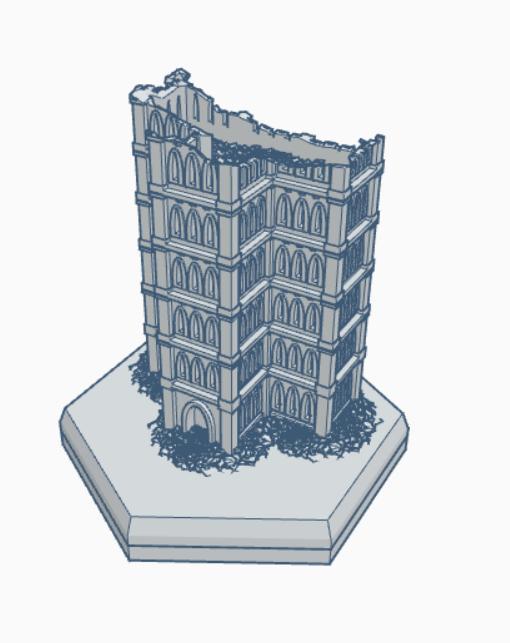 Gothic Ruined Building 33 Hex Map Scale HMSGR033