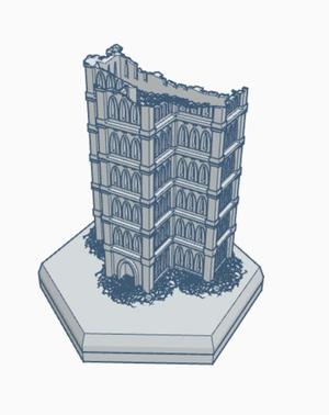 Gothic Ruined Building 33 Hex Map Scale HMSGR033