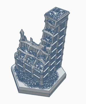 Gothic Ruined Building 42 Hex Map Scale HMSGR042